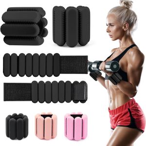 Wrist & Ankle Weights for Women, Wearable Strong Arm & Leg Weights Set of 2(1Lbs Each), Adjustable Ankle Weights for Walking, Yoga, Dance, Barre,Gym,Exercise,Pilates,Walking Running