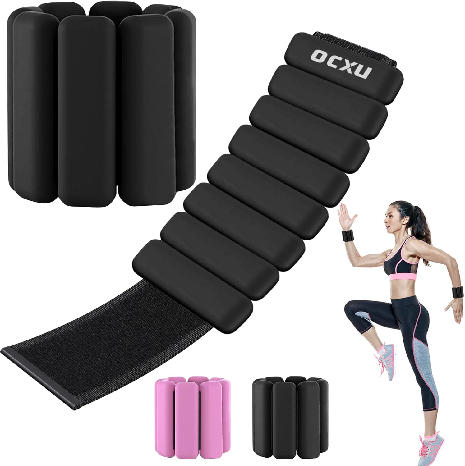 Wrist Weights for Women Set Of 2(1Lb Each),Adjustable Silicone Ankle And Wrist Weights for Women,Comfortable Fit, Strength Training Arm Weights for Walking,Yoga,Pilate,Dance,Gym,Workout,Running