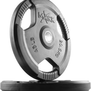 XMark Olympic Plates, Pairs and Sets, Olympic Weight Plates, Rubber Coated Olympic Weight Plate Set, Olympic Barbell Weight Set for Home