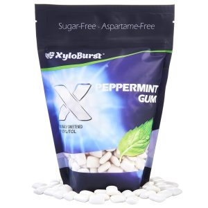 XyloBurst Gum | Xylitol Chewing Gum | Sugar Free, Gluten Free, Keto Friendly | Aspartame Free Gum For Oral Health | Peppermint Gum | 500-Count Bag