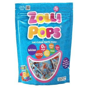 Zollipops Clean Teeth Lollipops, Anti Cavity, Sugar-Free Candy, Natural Fruit Flavor Variety, 1.6oz – A Variety of Fruit Flavors for a Wholesome and Dental-Friendly Snack