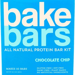 bakebars All-Natural Protein Bar Kit – Chocolate Chip – Includes Pre-Measured, Macro-Friendly Ingredients for 10 Nutrition Bars – Soy, Dairy & Gluten-Free -Healthy Snack with Nutrients, Flavor & Fiber