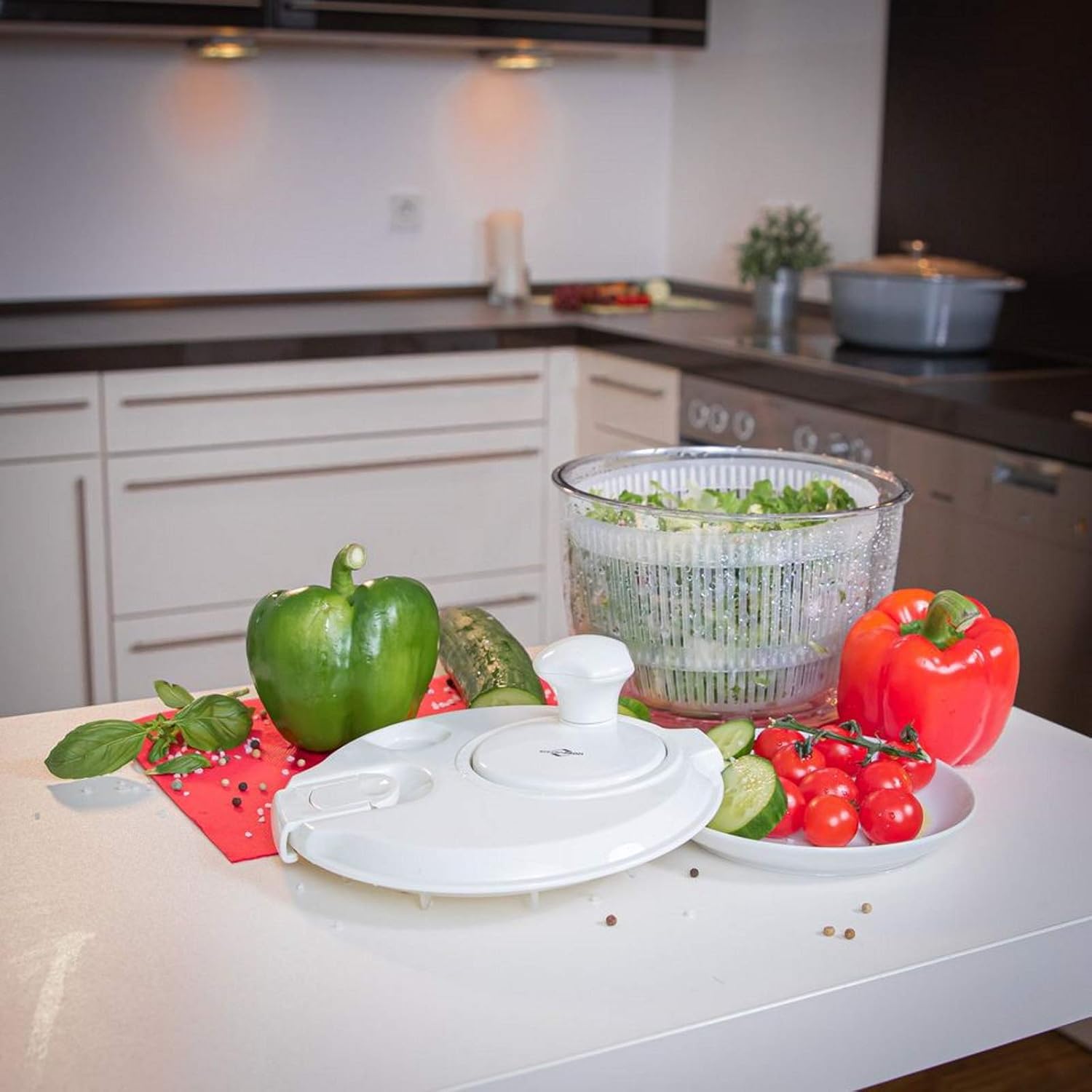 Küchenprofi 20cm Mini White Salad Spinner KP13101800 - Image 8