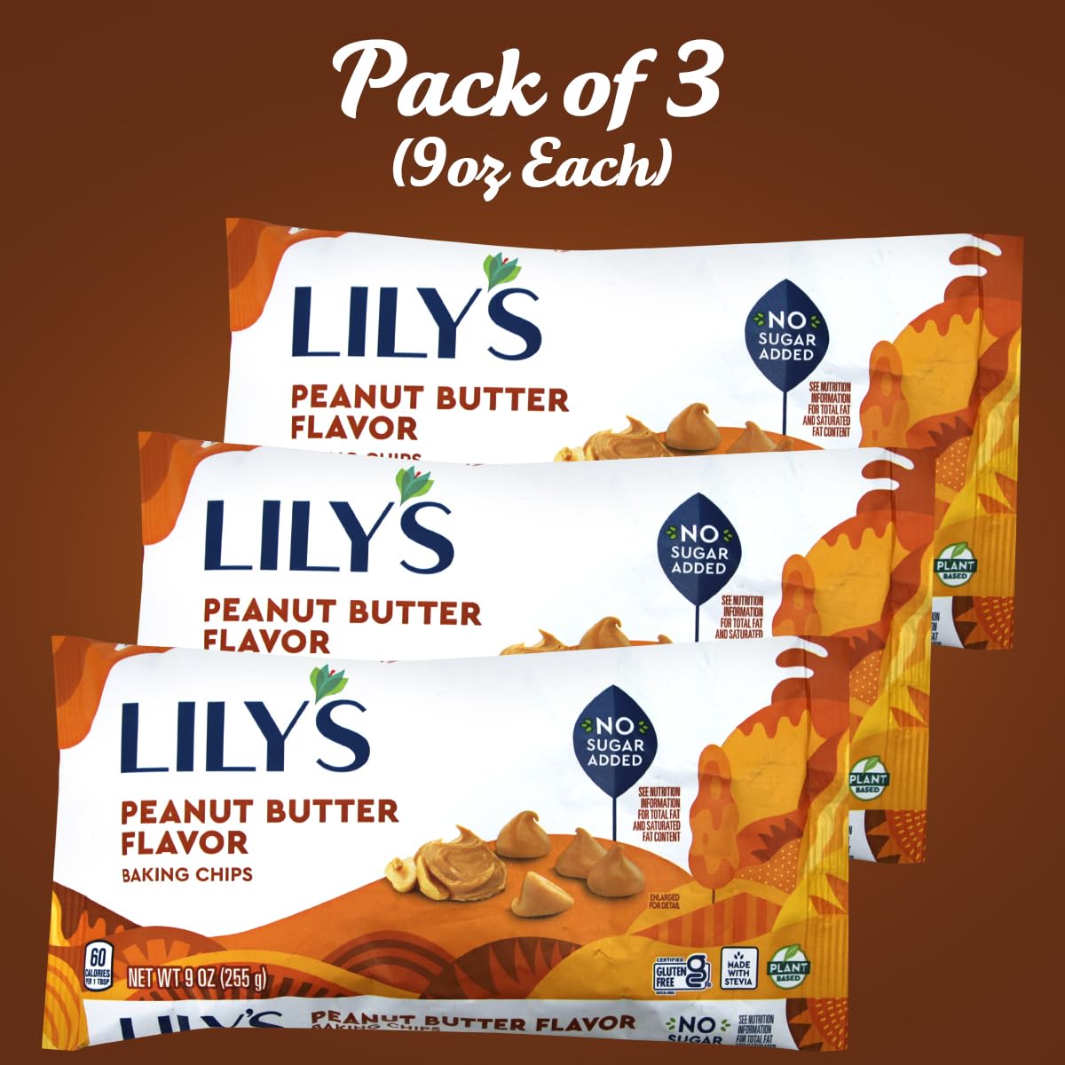 Sugar Free Peanut Butter Baking Chips, 3 Bags of Lily's Baking Chips 9oz Each, Delicious Baking Chips Without the Sugar, Perfect Peanut Butter Chips for Keto and Diabetic Friendly Recipes - Image 5