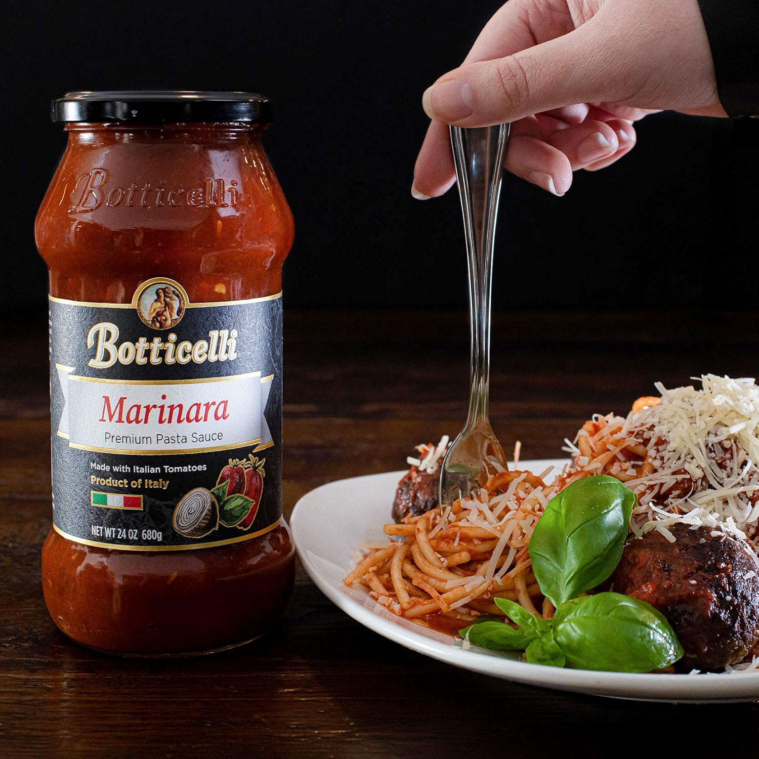 Marinara Premium Italian Pasta Sauce by Botticelli, 24oz Jars (Pack of 6) - Product of Italy - Whole30 Approved - Gluten-Free - No Added Sugar, Artificial Colors, Flavors, or Preservatives - Image 4