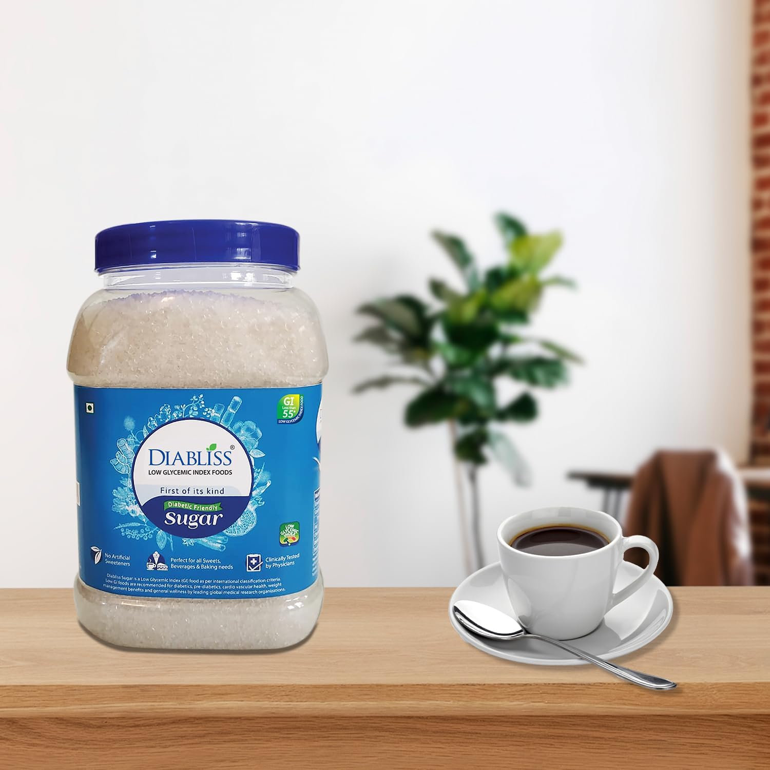 Diabetic Friendly Herbal Cane Sugar - Free from Chemicals/Artificial Sweeteners - Low Glycemic Index (GI) - 1Kg Reusable Jar (1) - Image 6