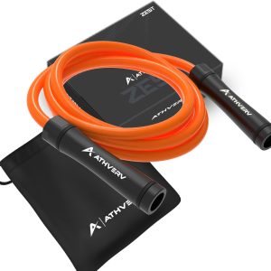 Adjustable Heavy Jump Rope 1 LB, 10mm Weighted Skipping Rope for Strength Training. (Orange)