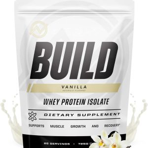 Outwork Nutrition Build Whey Protein Isolate Powder – Low Lactose, Gluten-Free Protein Powder for Muscle Growth & Workout Recovery, Backed by Science, Vanilla, 1.6lbs