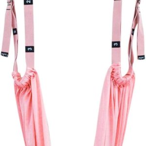 Flurries👍 Aerial Yoga Door Hanging Trapeze Sling Kit – Air Flying Yoga Hammock Swing Set – Antigravity Inversion Tool – Gravity Yoga Exercise Flexibility Trainer for Beginner Gym Home Fitness (Pink)
