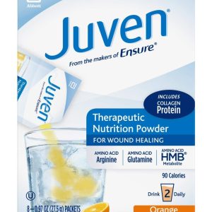 Juven Therapeutic Nutrition Drink Mix Powder for Wound Healing Support, Includes Collagen Protein, Orange, 48 Count