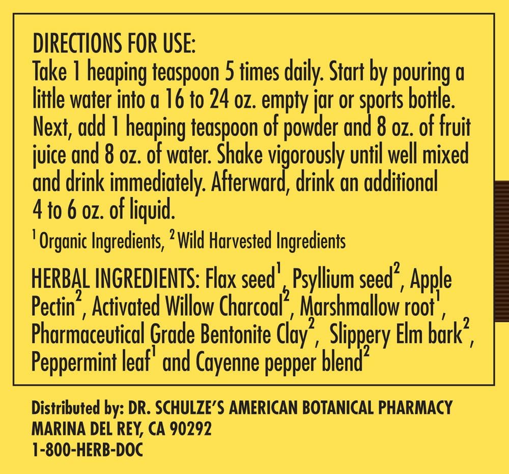 Dr. Schulze's | Intestinal Formula #2 | Herbal Colon Cleanse Formula | Natural Detox Powder| Dietary Supplement | Remove Excess Waste, Poisons & Build-Up | Gastroenteric Vacuum | 8 Oz. Jar (2 Pack) - Image 5