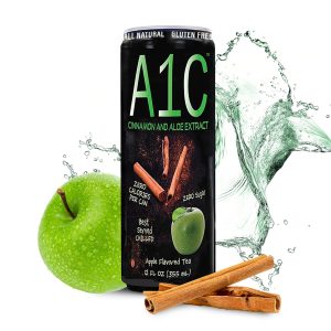 A1C – Healthy Drinks Apple-Flavored Iced Tea, Non-Caffeinated Nutritional Drinks, No Sugar, Calories & Sodium, Diabetic-Support Beverages with Cinnamon & Aloe Extract, 24-pack, 12 fl oz per Can