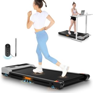 ANCHEER Under Desk Treadmill, 300LBS Capacity Compact Treadmills for Home/Office, 2.5HP Portable Walking Pad Treadmill with Remote Control Walking Jogging Running Exercise Machine