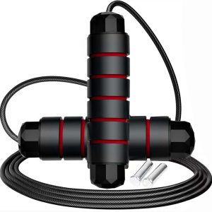 Adjustable Weighted Jump Rope, 9ft Long Tangle-Free Rapid Speed Jumprope for Fitness Exercise Workout Home Gym Double Dutch Crossfit, Battle Skipping Jumping Rope for Women Kid Men Girl Tall Boy