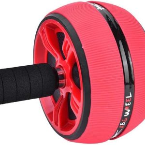 Akozon Ab Wheel Roller Abdominal Wheel Roller Trainer Fitness Equipment Gym Home Exercise Tool with Training Pad for Core Workout Home Gym Abdominal Exercise(Red)
