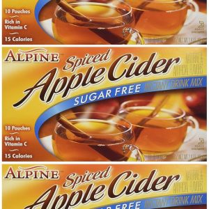 Alpine, Spiced Cider, Sugar Free Apple Flavored Drink Mix, 1.4oz Box (Pack of 3)