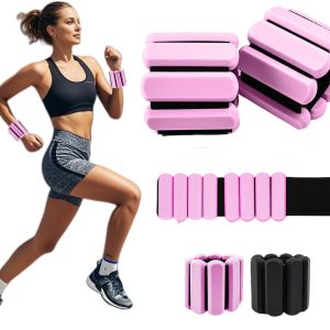 Ankle & Wrist Weights Bracelets for Women, Adjustable Walking Weights for Adults and Kids, Bala Bangles Set of 2(1 lb Each) for Fitness Workouts, Running, and Weight Training