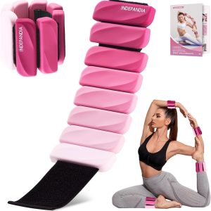 Ankle Wrist Weights for Women Men at Home Set of 2 (1 Lb Each) Adjustable Silicone Hand Leg Weights Wearable Pilates Ankle Weights for Yoga Dance Gym Workout Walking Running