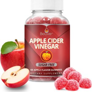 BeLive Apple Cider Vinegar Gummies – ACV Gummies Without Sugar I Detox & Cleanse Digestive Health I Alternative to Capsules, Vegan, Keto Friendly, Non-GMO, Gluten Free | 60 Ct
