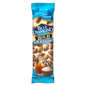 Blue Diamond Almonds Salt N’ Vinegar Flavored Snack Nuts, Single Serve Bags (1.5 oz, 2 Packs of 12)
