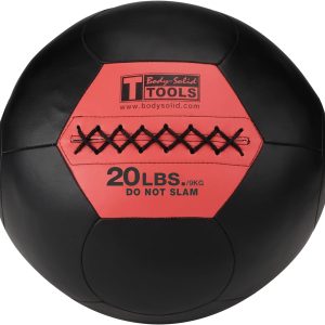 Body-Solid Tools (BSTSMB) Soft Shell Medicine Ball – Non Bouncing Wall Balls for Strength Training, Weight Loss Workout, Core Exercise and Home Gym Fitness, Black, 6-30lbs Weight