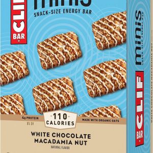 CLIF BAR Minis – White Chocolate Macadamia Nut Flavor – Made with Organic Oats – 4g Protein – Non-GMO – Plant Based – Snack-Size Energy Bars – 0.99 oz. (20 Pack)
