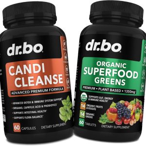 Candi Cleanse & Organic Superfood Greens & Fruit Supplements – Oregano Balance Control Support Supplement Cleanser – Daily Energy Super Food Fruits and Veggies Supplement Tablets Plus Vegetable Foods
