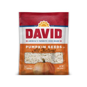 DAVID Seeds Salted and Roasted Pumpkin Seeds, Keto Friendly Snack, 5 OZ Bags, 12 Pack