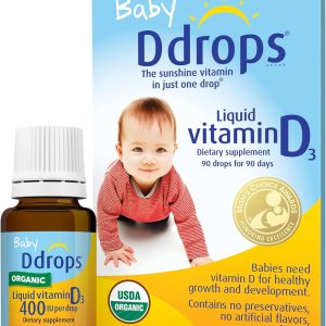 Ddrops 1072834 400 IU Liquid Vitamin D3 Drops for Babies, 0.08 Fl. Oz (Pack of 2)