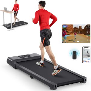 DeerRun 2024 Upgrade Walking Pad – Raceable Smart Under Desk Treadmill with Rewards Program, Quick Setup, 2.5HP, APP/Remote Control, LED Display, 300 lbs Capacity