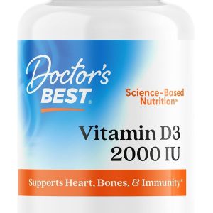 Doctors BEST Vitamin D3 2000 IU, Supports Heart, Bones, & Immunity, Non-GMO, Gluten Free, Soy Free 180 Softgels