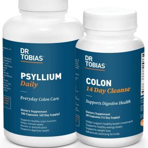 Dr. Tobias Colon Health Bundle with Colon 14 Day Cleanse & Psyllium Daily Supporting Healthy Bowel Movements
