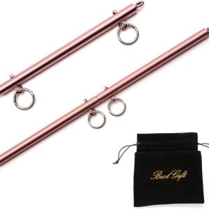 EXREIZST Adjustable Expandable 2 Silver Spreader Bar Set Home Gyms Sports Set, Silver