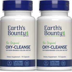 Earth’s Bounty Oxy-Cleanse Colon Conditioner – Gentle Colon Cleanse for Digestive Wellness – Constipation Relief – Natural Colon Detox – 75 Capsules – 2-Pack