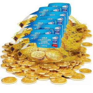 Elite Milk Chocolate Hanukkah Coins (8 Pack total 24 coins) Chanukah Gelt | Premium Rich Kosher Milk Chocolate Coins, Gluten Free, Product Of Israel, Chalav Yisroel
