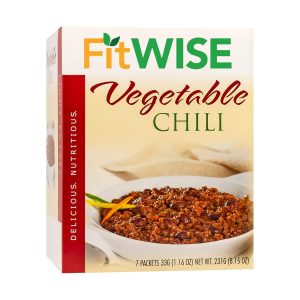 FITWISE – High Protein Entrees, Low Calorie, Low Fat, Low Cholesterol, Low Sugar, KETO Diet Friendly, Ideal Protein Compatible, 7 Servings Per Box (Vegetable Chili)