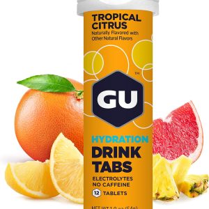 GU Energy Hydration Electrolyte Drink Tablets, Enhanced Endurance Sports Drink for Running, Cycling, Triathlon, 4-Count(48 Servings), Tropical Citrus