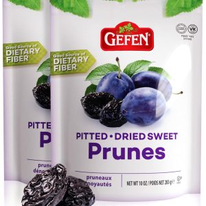 Gefen Pitted & Dried Sweet Prunes, 10oz (2 Pack) | Gluten Free, No Sugar Added, Good Source of Fiber, Product of the USA, Kosher, Made from Dried Plums