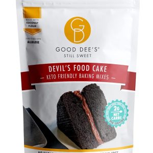 Good Dees Low Carb Baking Mix, Devil’s Food Cake Baking Mix, Keto Baking Mix, No Sugar Added, Gluten Free, Grain-Free, Soy-Free, Diabetic, Atkins & WW Friendly (2g Net Carbs, 12 Serving) (Devils-Food)