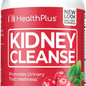 Health Plus Advanced Kidney Cleanse with Cranberry Extract, Turmeric Root and CoQ10, Helps Support Healthy Kidney Function & Urinary Tract Wellness, 60 Capsules