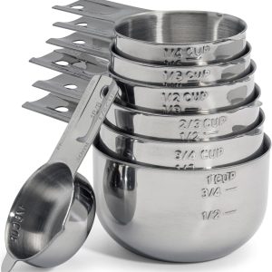Hudson Essentials Stainless Steel Measuring Cups Set – Stackable Set with Spout
