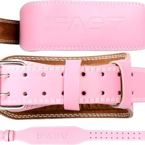 IFAST Weight Lifting Belt, Leather Weight Lifting Belt for Men and Women with 4 inch Padded Lumbar Support Belt for Weightlifting Deadlift, Cross Training, Power Lifting Workout & Squats Exercise
