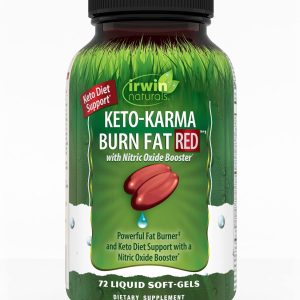 Irwin Naturals Keto-Karma Burn Fat RED – 72 Liquid Soft-Gels, Powerful Fat Burner & Keto Diet Support – With Nitric Oxide Booster – 24 Total Servings