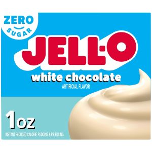 Jell-O White Chocolate Sugar Free & Fat Free Instant Pudding & Pie Filling Mix, 24 ct Pack – 1 oz Boxes, As Seen on TikTok