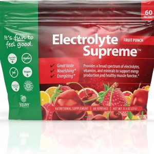 Jigsaw Health Electrolyte Supreme | Broad Spectrum of Electrolytes + Trace Minerals | Fruit Punch Flavor | 60 Servings (Packets)