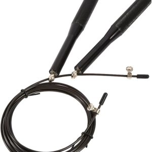 Jump Ropes Aluminum Alloy Speed Adjustable Steel Jump Rope with Blue Handle (Black)
