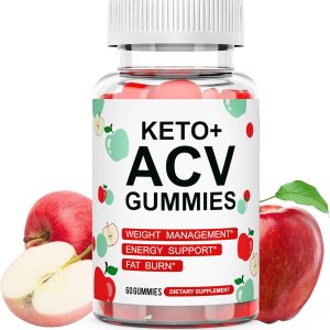Keto ACV Gummies Advanced Weight Loss – Apple Cider Vinegar for Rapid Fat Burning, Detox & Improved Immunity – Gluten-Free & Sugar-Free Gummies for Women & Men – 60 Gummies