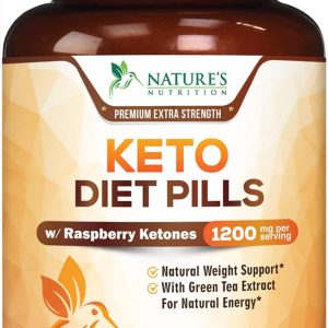 Keto Pills 1200mg – Advanced Support Lean Keto Diet Pills – Use Fat for Energy & Focus in Ketosis – Ultra Fast Prime Keto Supplement for Women & Men – Nature’s Optimal Max Keto – 60 Capsules