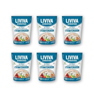 LIVIVA Organic Shirataki Konjac Rice Shaped (6 Pk – 110 oz) – Diabetic-Friendly Low Carb, Low Calorie Pasta Noodles Ready to Serve – No Odor, Certified Non-GMO, Gluten Free, Vegan, Plant-Based, Keto, Kosher, Halal