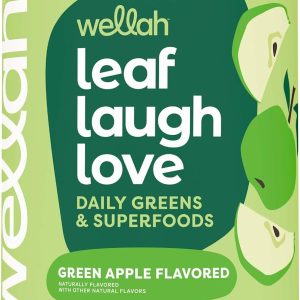 Leaf, Laugh, Love Super Greens Powder (Green Apple) 30 Servings – Superfood Supplement Drink Mix